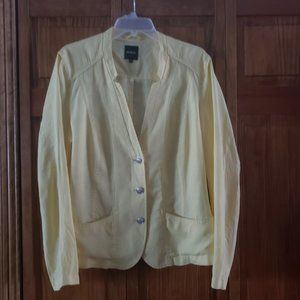 BONITA light yellow fitted summer blazer sz L US/42 EUR woman's